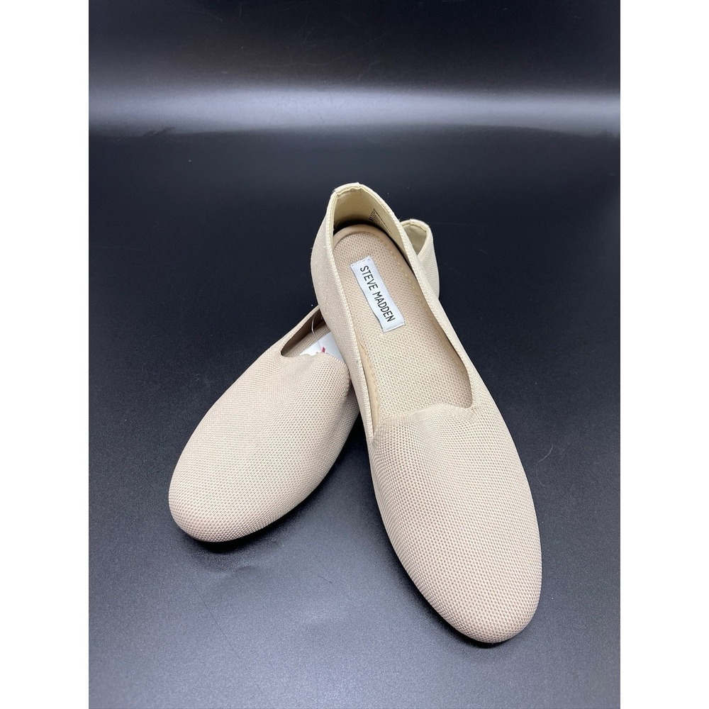 Steve Madden Sabin Beige Flats Women's Size 10 Knit Fabric Career Office